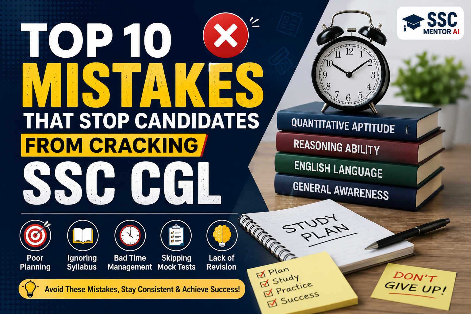 Top 10 Mistakes That Stop Candidates from Cracking SSC CGL