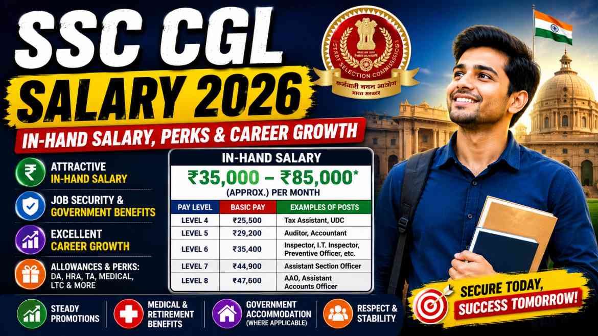 SSC CGL Salary 2026: In-Hand Salary, Perks & Career Growth